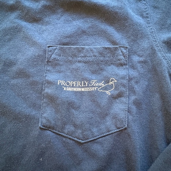 Properly tied LS navy t-shirt- boys size Small - Picture 2 of 4